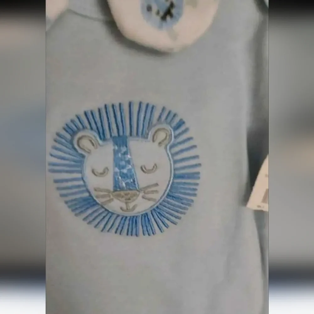 NWT Little Beginnings 5 PC Blue Lion Bodysuit Set ~sz 3-6 MOS